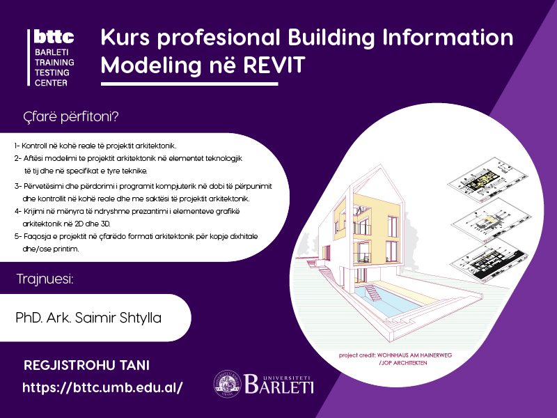 Fillon së shpejti: Building Information Modeling në REVIT